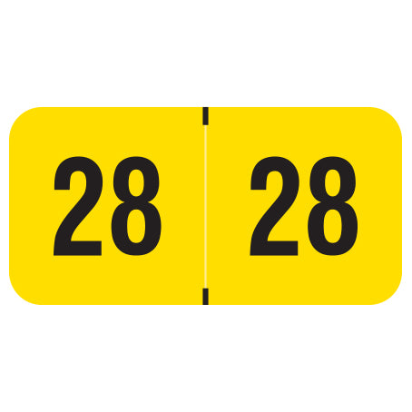 Traco Year 28 Labels, 3/4" X 1-1/2" Laminated- Roll of 500