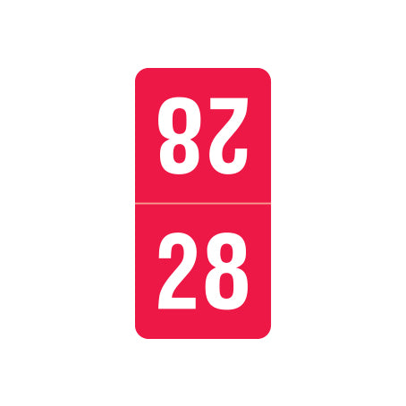 Smead Top Tab Year 28 Labels, 1" X 1/2" Laminated- Pack of 250