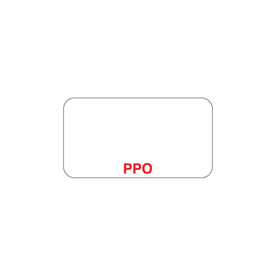 UL004 PPO- White/Red 1-5/8" X 7/8"- Roll of 500