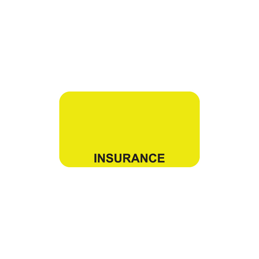 UL007 INSURANCE- Fluorescent Chartreuse 1-5/8" X 7/8" (Roll of 500)