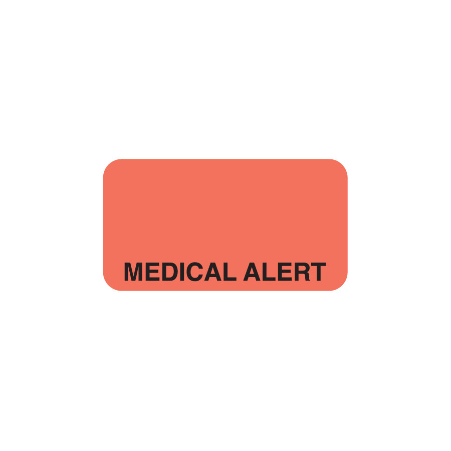 UL188 MEDICAL ALERT- Fluorescent Red, 1-5/8" X 7/8"(Roll of 500)