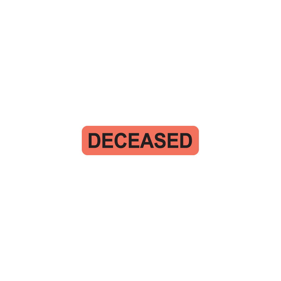 UL368 DECEASED- Fluorescent Red 1-1/4" X 5/16"- Roll of 500