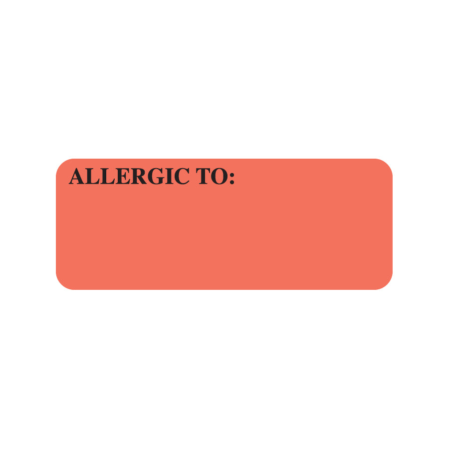 UL808 ALLERGIC TO:- Fluorescent Red 2-1/4" X 7/8" (Roll of 420)