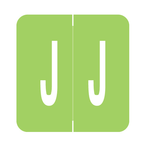 GBS Alpha "J" Labels, 1.3" x 1-1/4" Laminated- Pack of 200