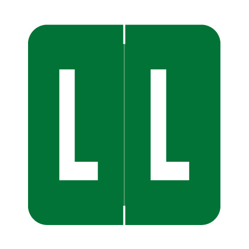 GBS Alpha "L" Labels, 1.3" x 1-1/4" Laminated- Pack of 200
