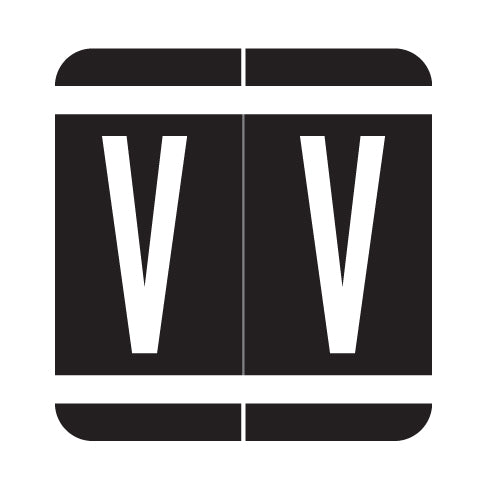 GBS Alpha "V" Labels, 1.3" x 1-1/4" Laminated- Pack of 200