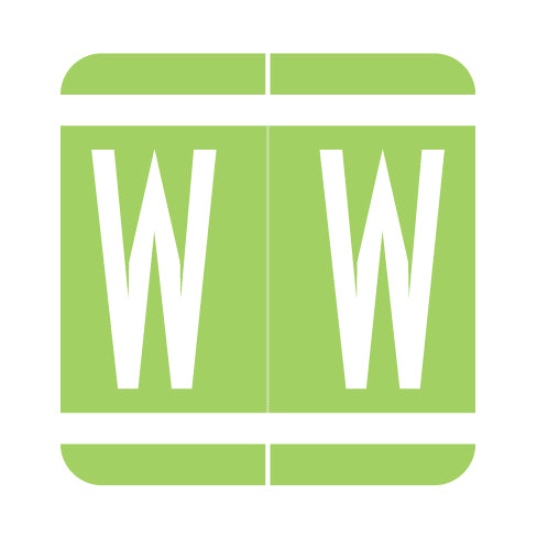 GBS Alpha "W" Labels, 1.3" x 1-1/4" Laminated- Pack of 200
