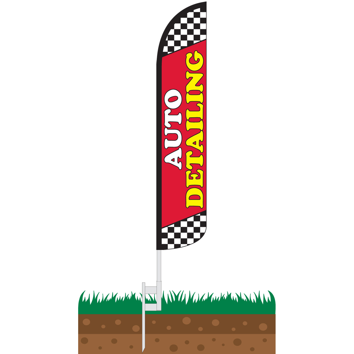 Auto Detailing Wind-Free Feather Flag