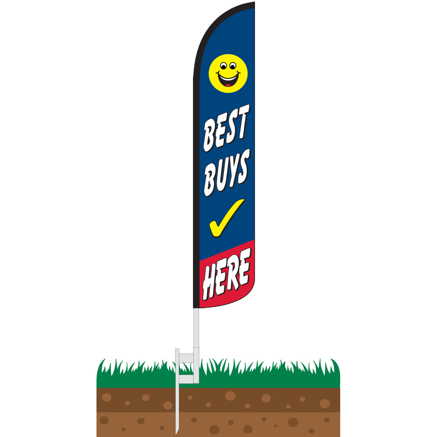 Best Buys Here Wind-Free Feather Flag