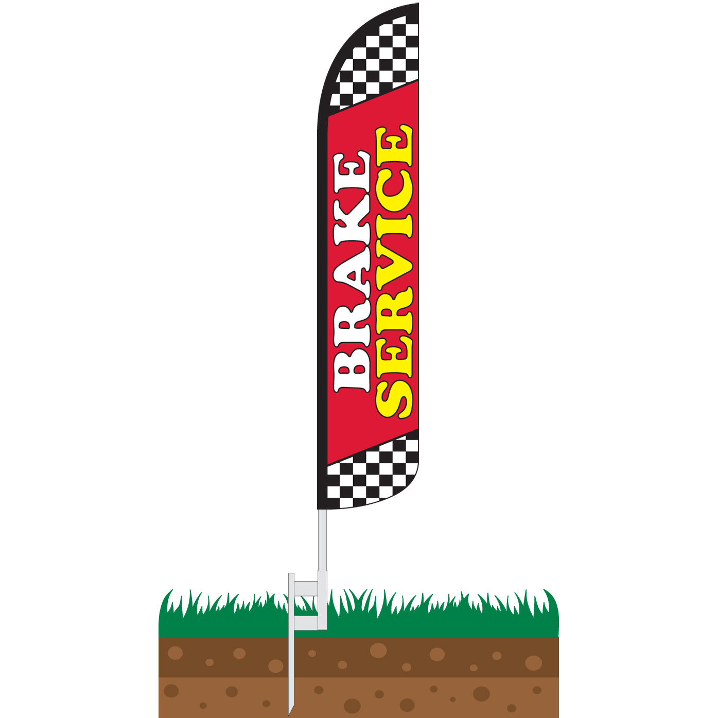Brake Service Wind-Free Feather Flag