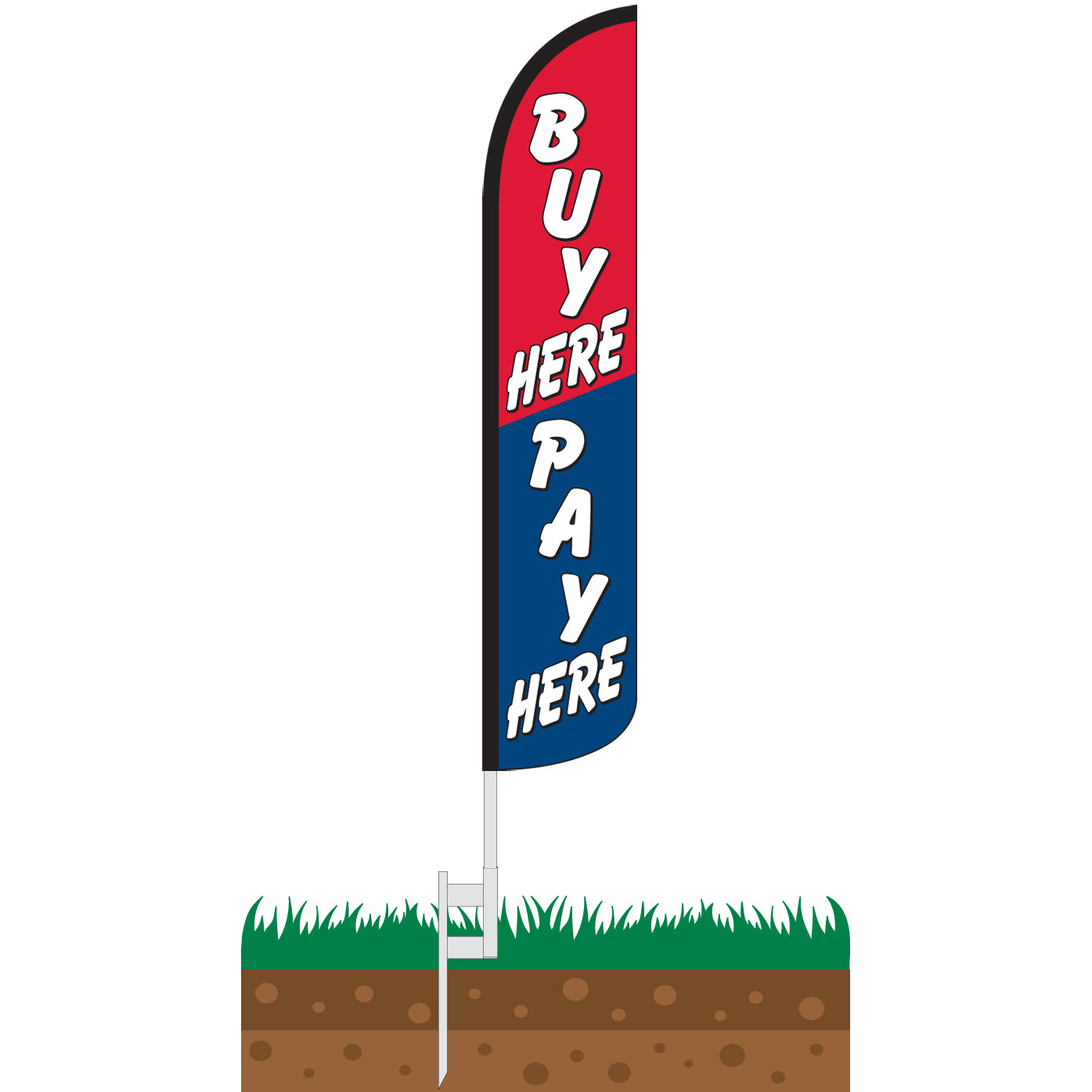 Buy Here Pay Here Wind-Free Feather Flag