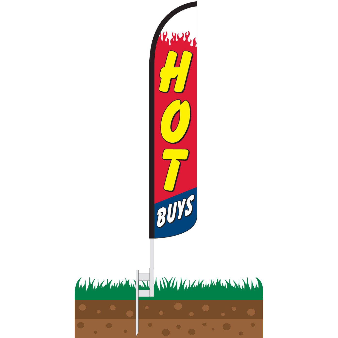 Hot Buys Wind-Free Feather Flag