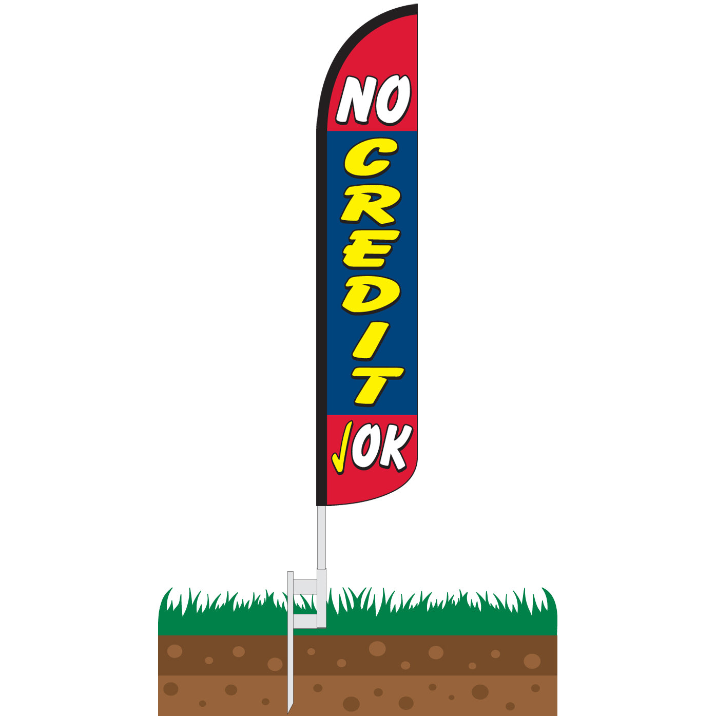No Credit OK Wind-Free Feather Flag