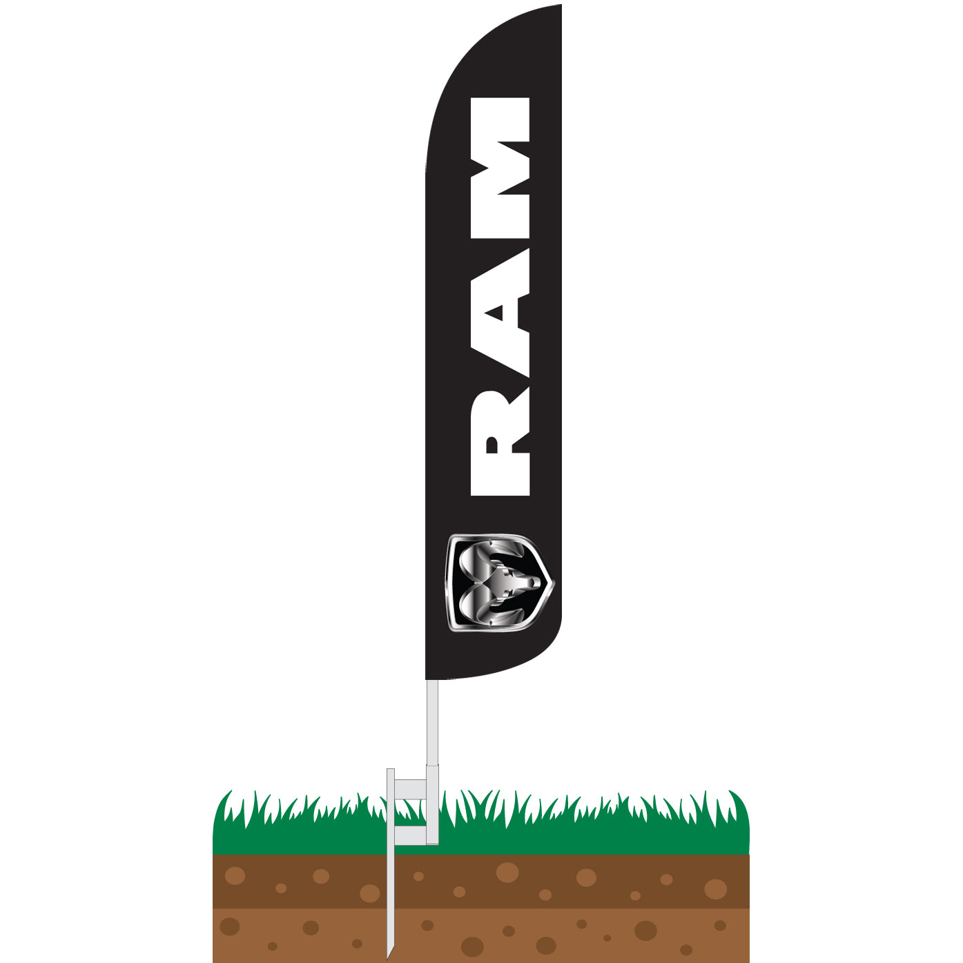 RAM Wind-Free Feather Flag