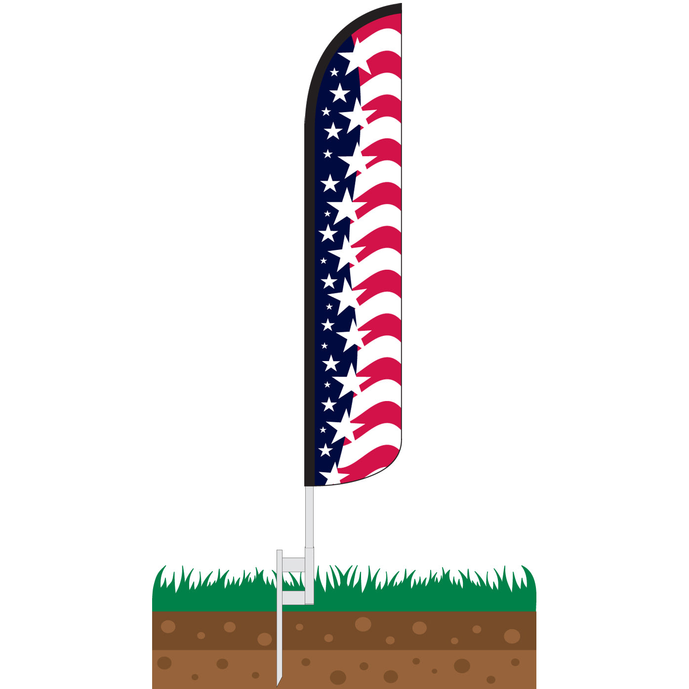 Star Spangled Banner Wind-Free Feather Flag