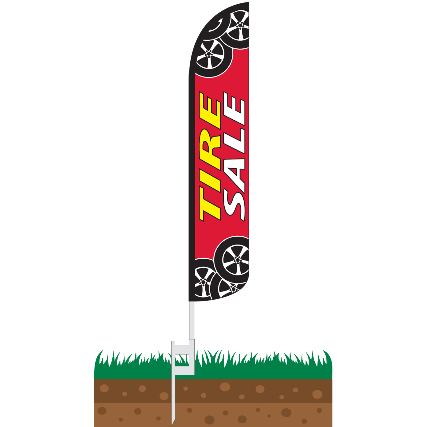 Tire Sale Wind-Free Feather Flag