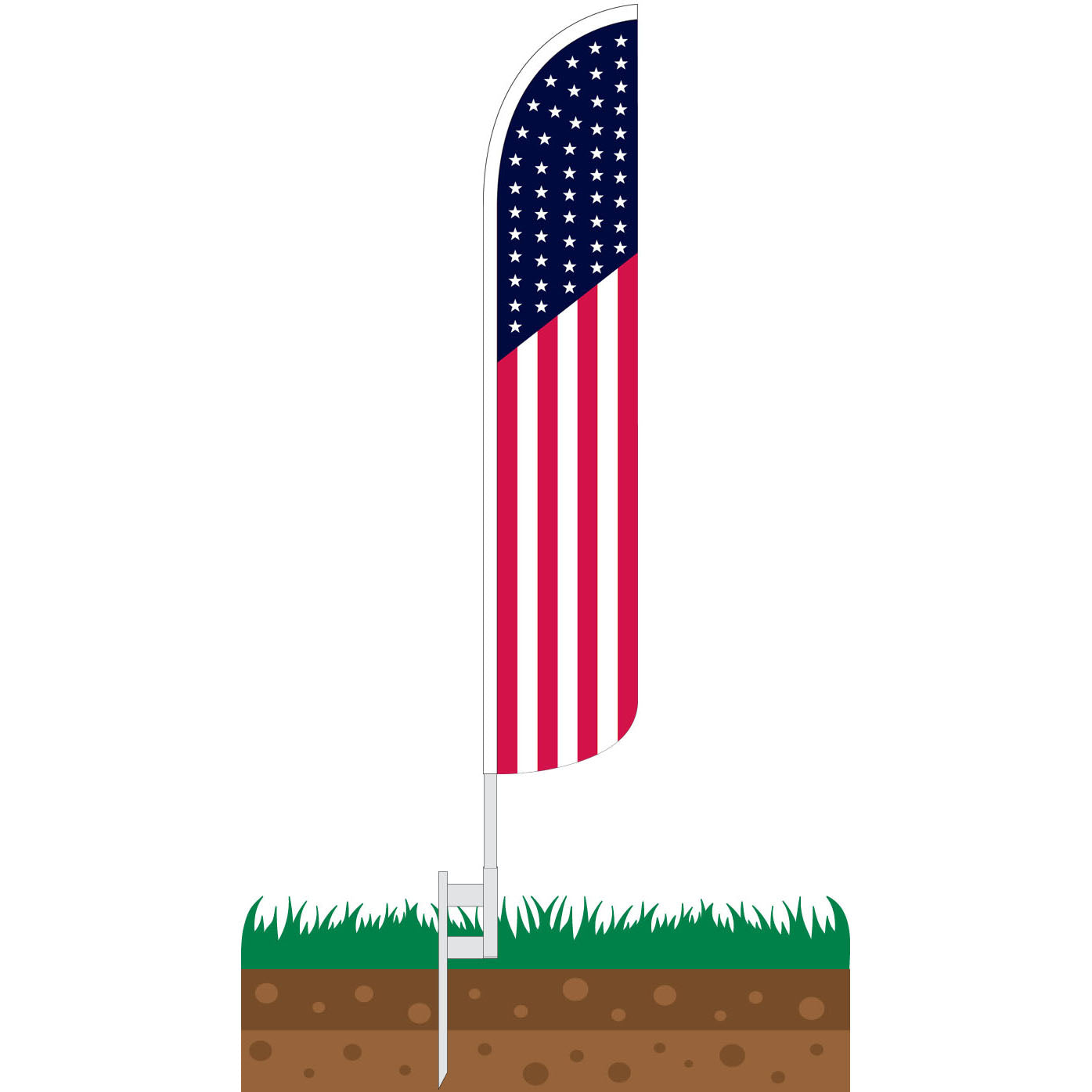 USA Wind-Free Feather Flag