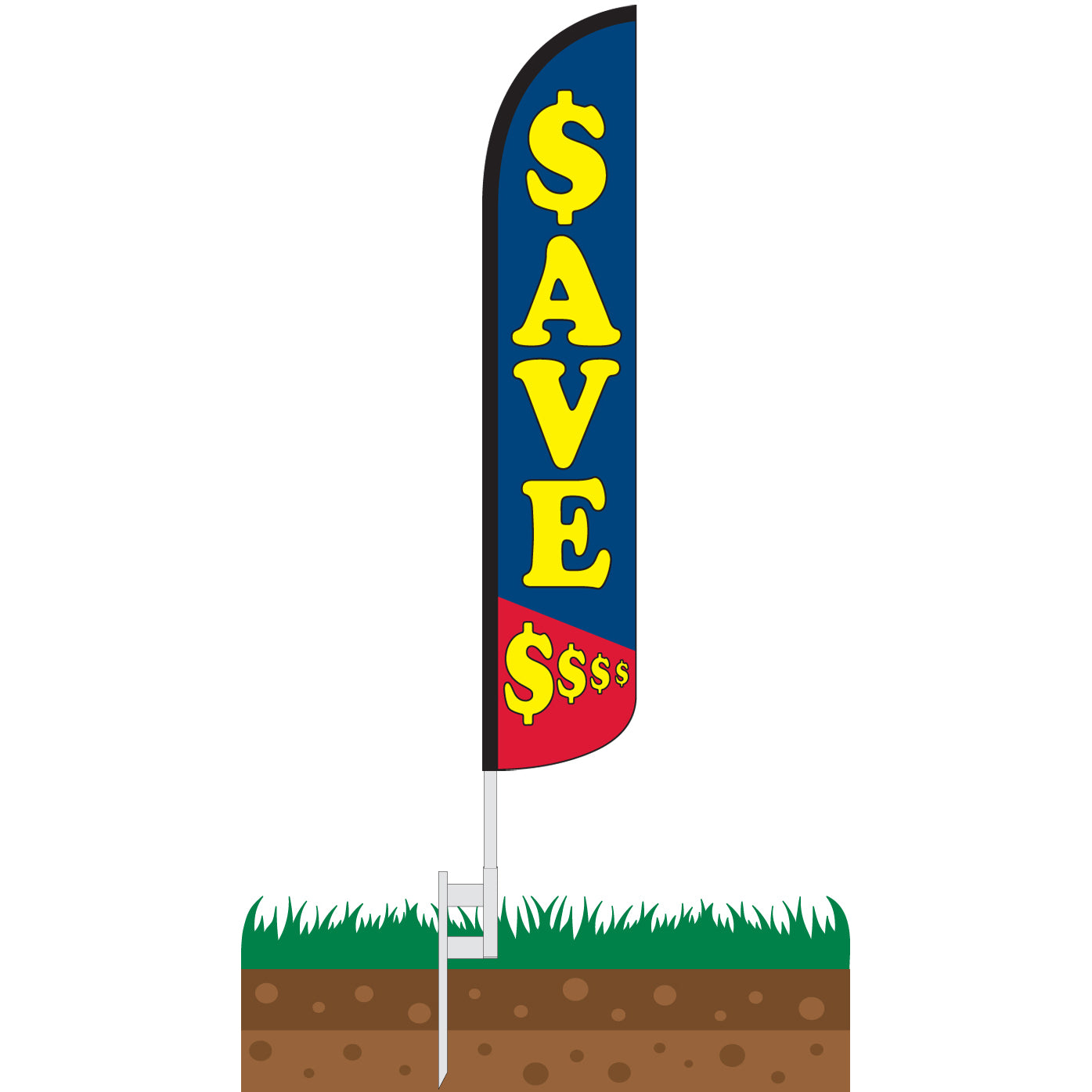 Save $$$ Wind-Free Feather Flag