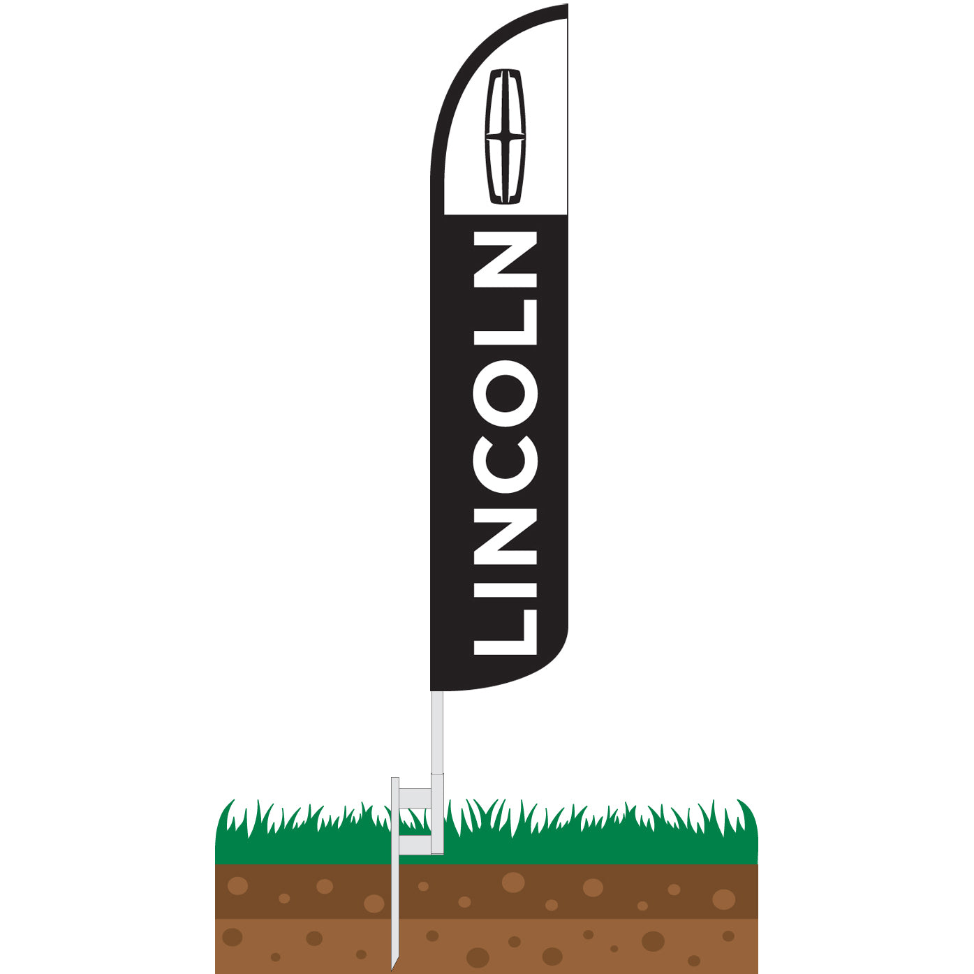 Lincoln Wind-Free Feather Flag