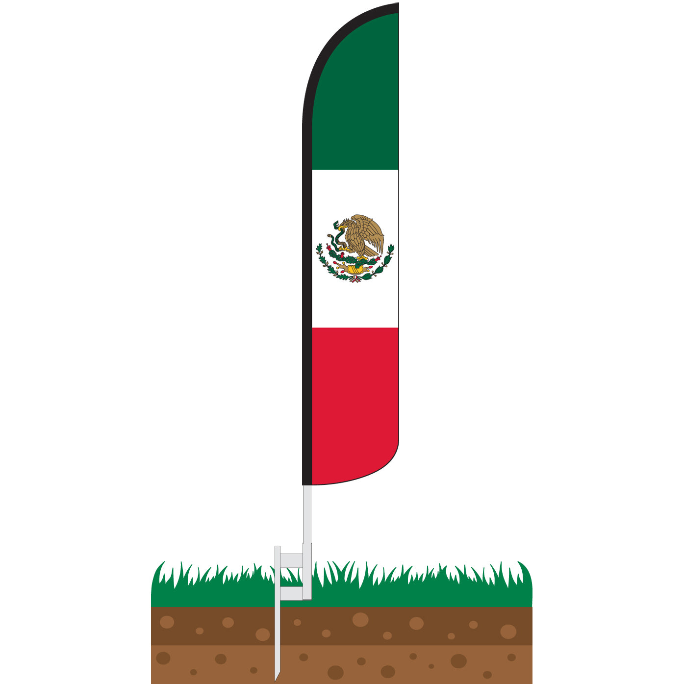 Mexico Wind-Free Feather Flag