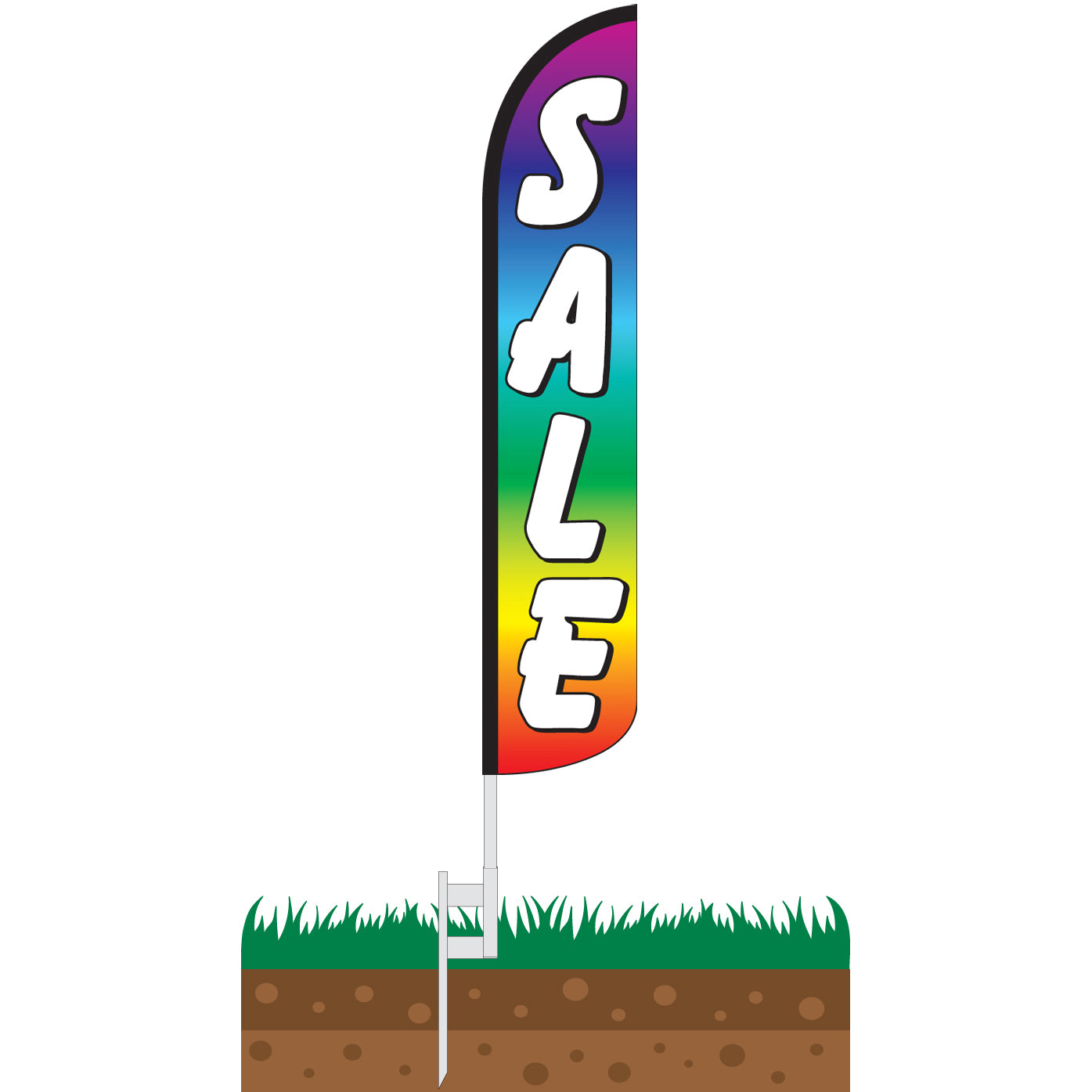 Sale Rainbow Wind-Free Feather Flag
