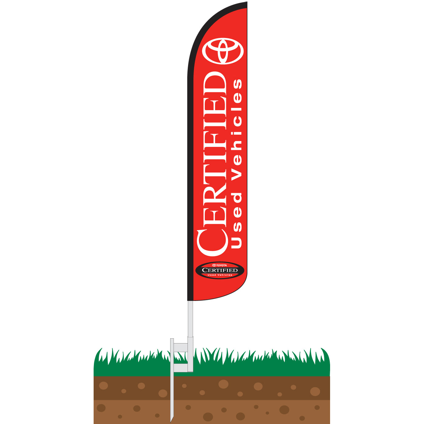 Toyota Certified Used Vehicles Wind-Free Feather Flag