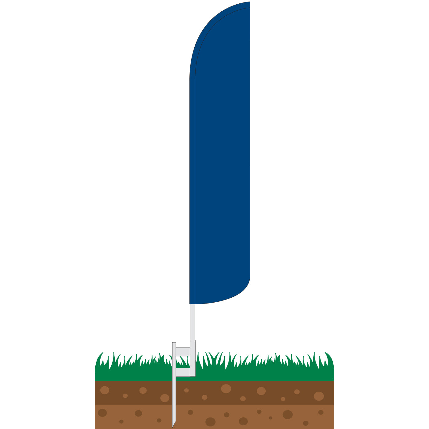 Solid Blue Wind-Free Feather Flag