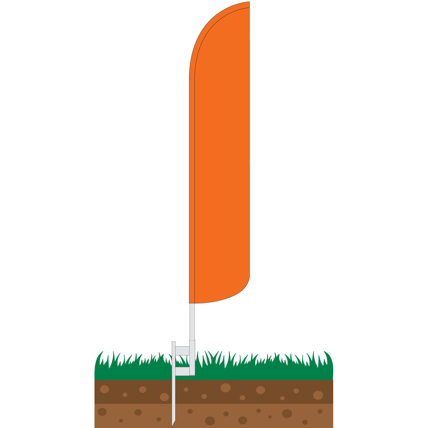 Solid Orange Wind-Free Feather Flag