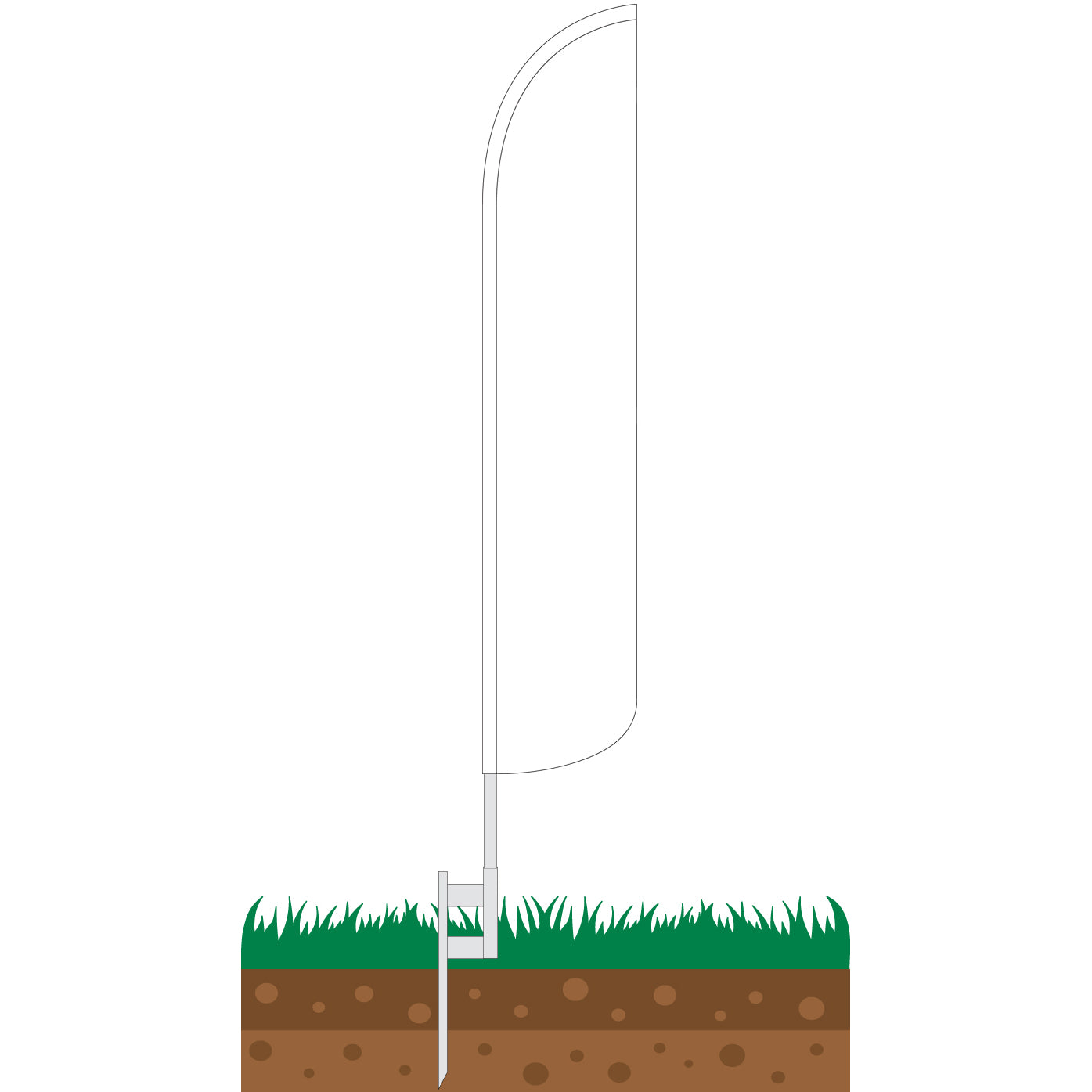 Solid White Wind-Free Feather Flag