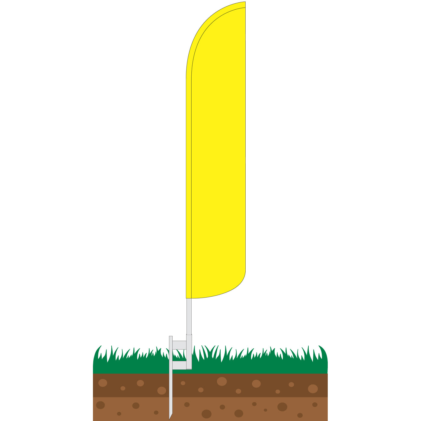 Solid Yellow Wind-Free Feather Flag