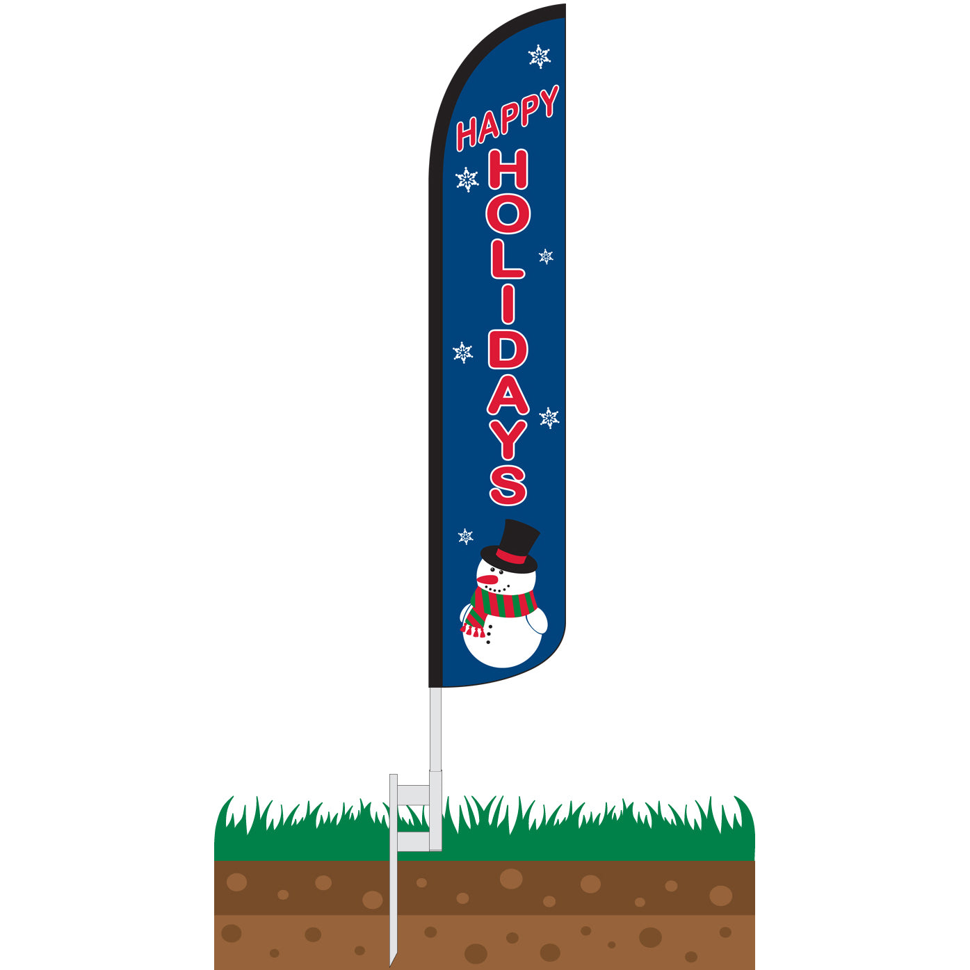 Happy Holidays Wind-Free Feather Flag