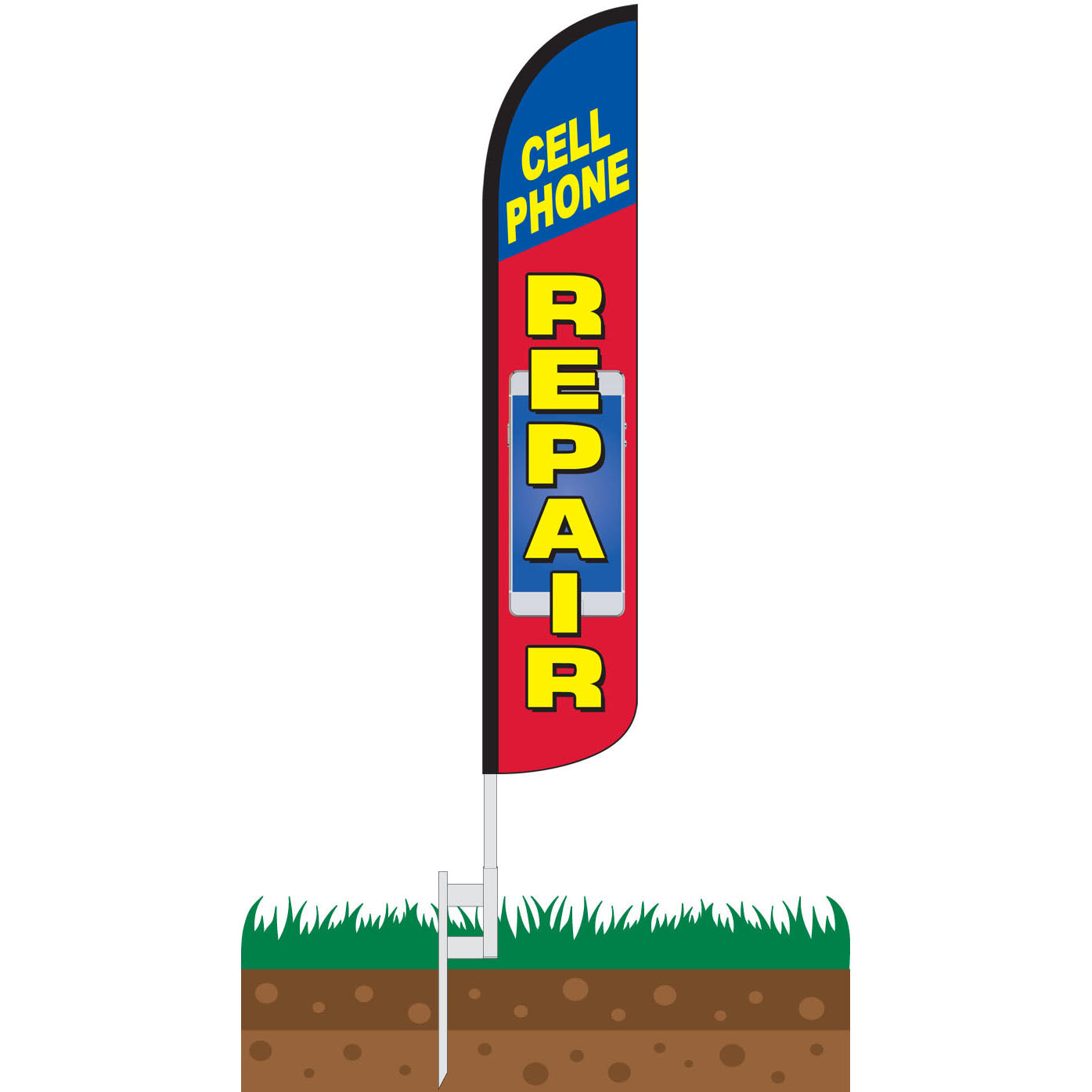 Cell Phone Repair Wind-Free Feather Flag