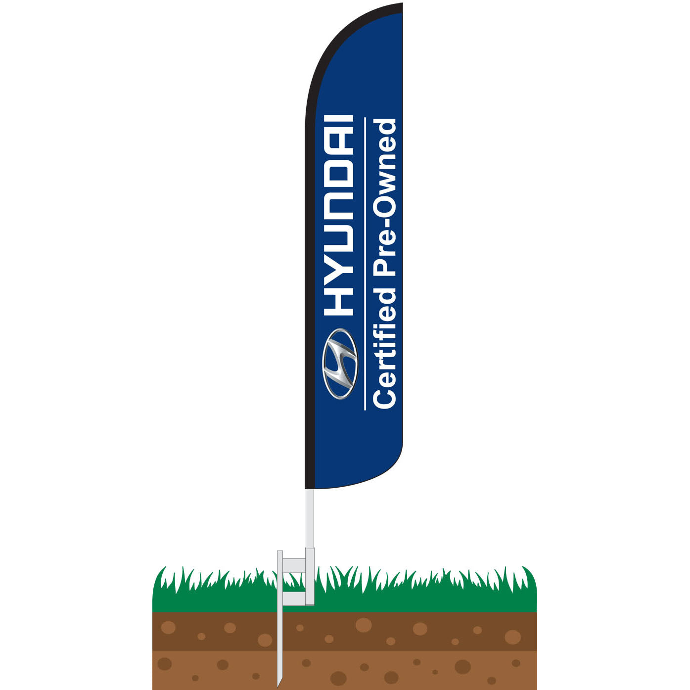 Hyundai Certified Wind-Free Feather Flag