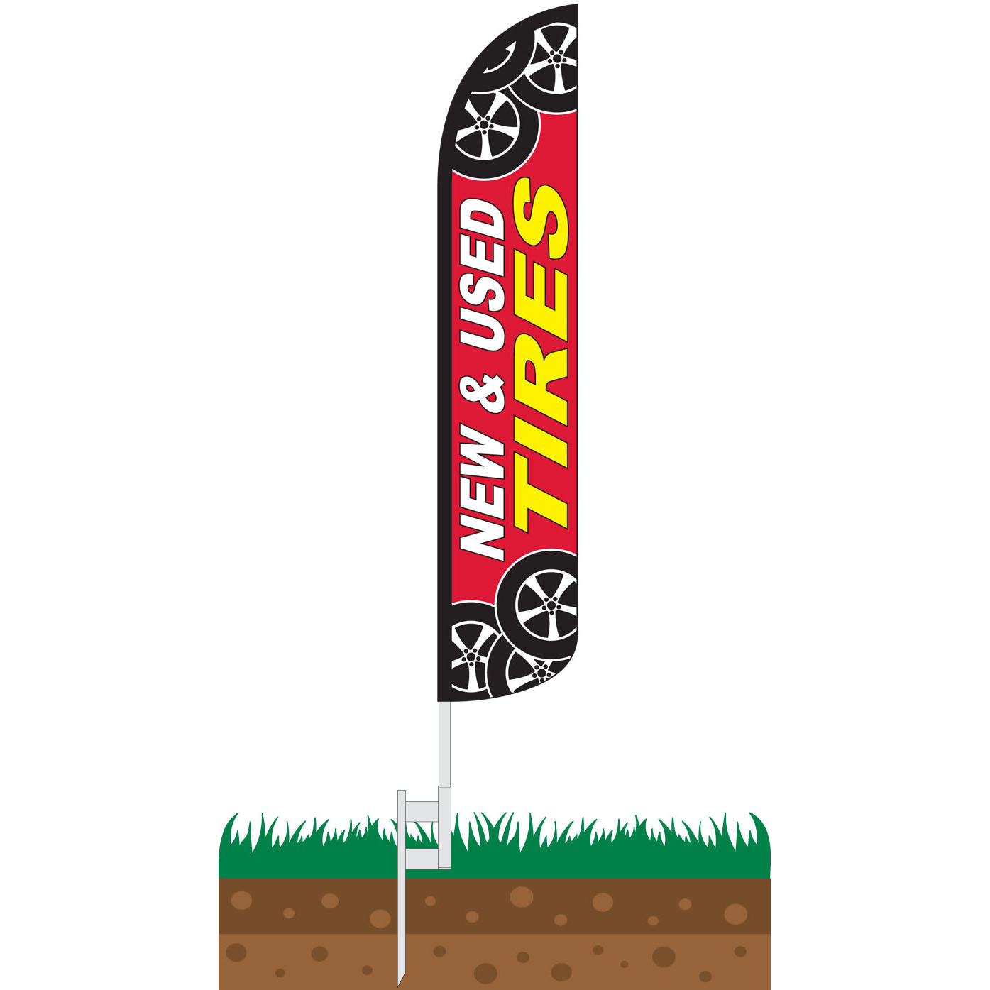 New & Used Tires Wind-Free Feather Flag