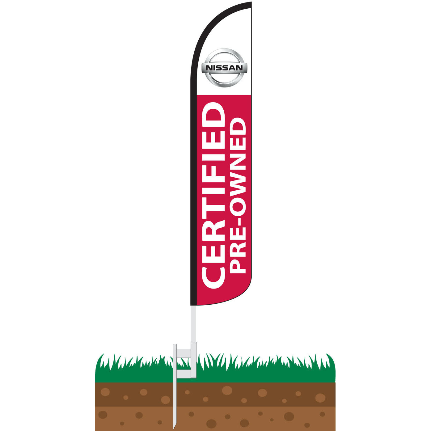 Nissan Certified Pre-Owned Wind-Free Feather Flag