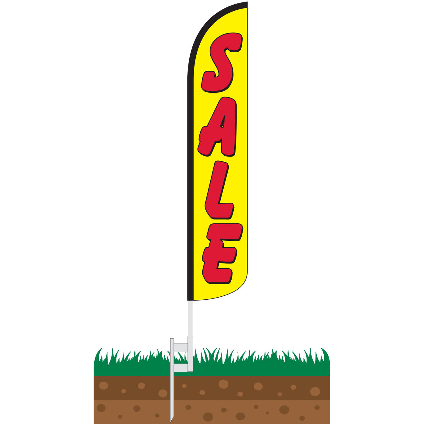 Sale (Yellow & Red) Wind-Free Feather Flag