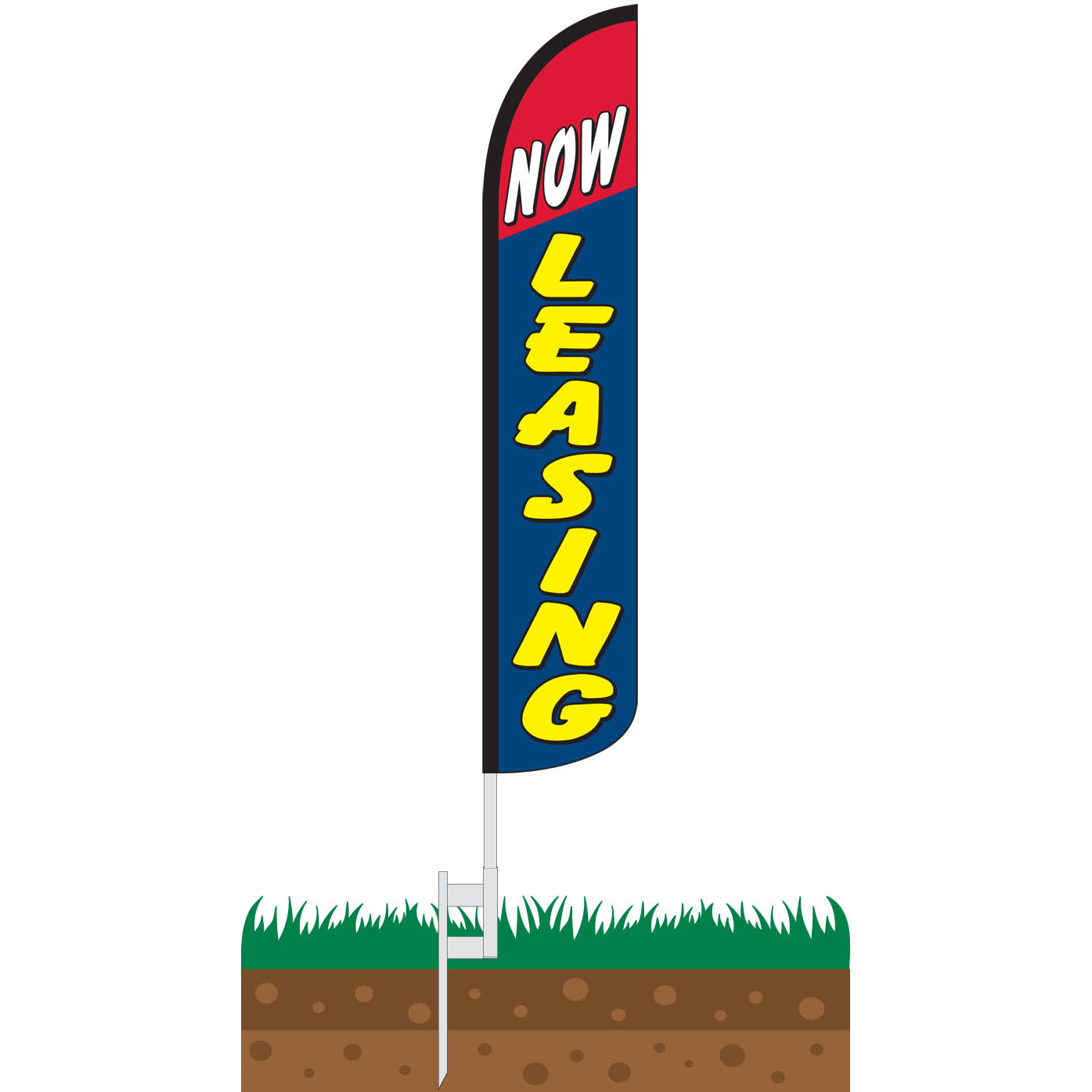 Now Leasing Wind-Free Feather Flag
