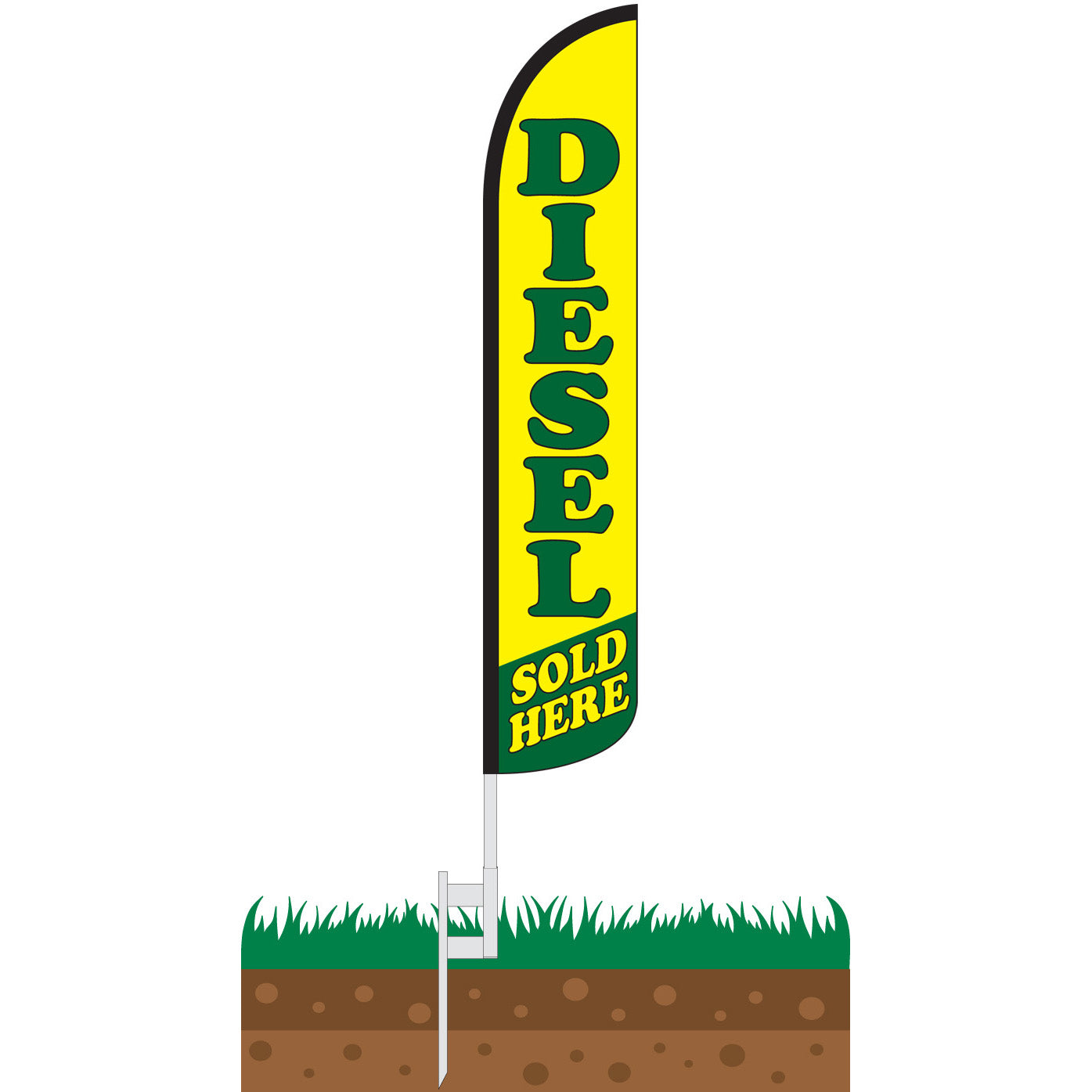 Diesel Sold Here Wind-Free Feather Flag