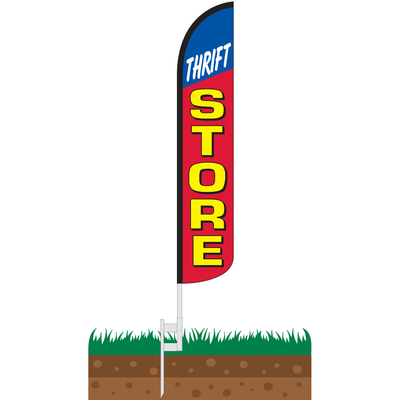 Thrift Store Wind-Free Feather Flag