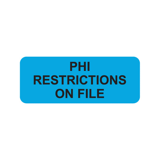 A1001 PHI RESTRICTIONS- Lt. Blue 2-1/4" X 7/8" (Roll of 420)