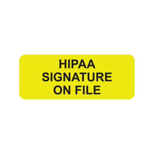 A1002 HIPAA SIGNATURE-Fluorescent Chartreuse 2-1/4" X 7/8" (Roll of 420)