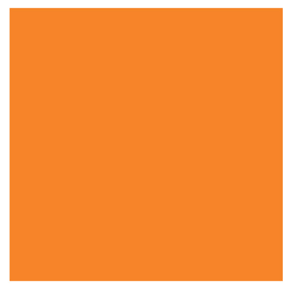 Ames Solid Orange Labels, Unlaminated Stock, 1-7/8" X 1-7/8"- Roll of 500