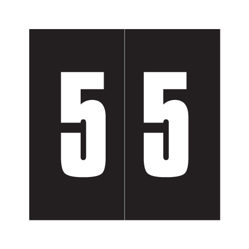 Ames Numeric "5" Labels 1-7/8" X 1-7/8" Laminated- Roll of 500