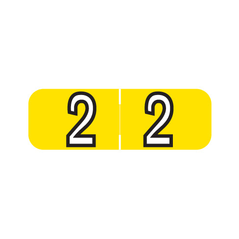 Barkley NBAM "2" Numeric Labels 1/2" X 1-1/2" Laminated- Roll of 500