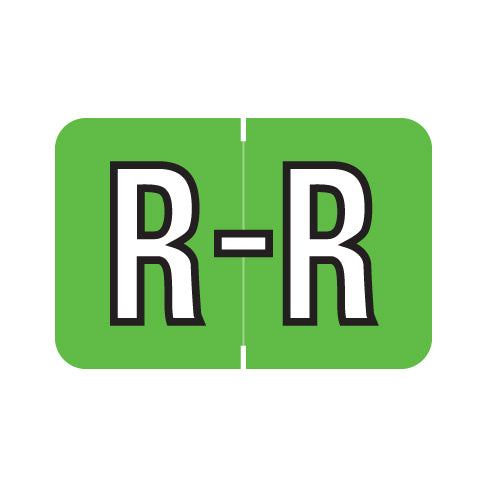 Barkley ABKM Alpha "R" Labels, 1" X 1-1/2" Laminated- Pack of 225