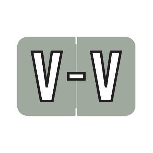 Barkley ABKM Alpha "V" Labels 1" X 1-1/2" Laminated- Roll of 500