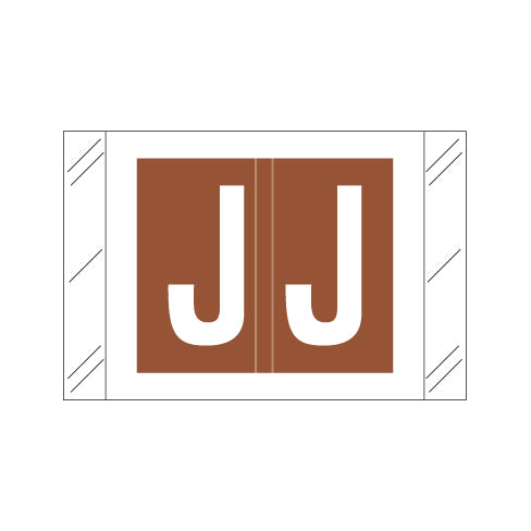 Col'R'Tab 12000 Alpha "J" Labels 1" X 1-1/2" Laminated- Roll of 500