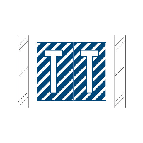 Col'R'Tab 12000 Alpha "T" Labels 1" X 1-1/2" Laminated- Roll of 500