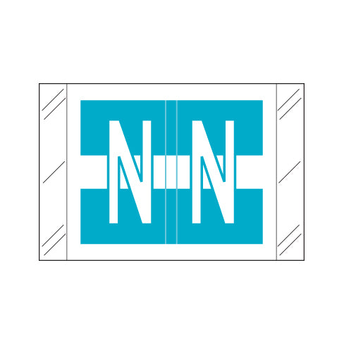 Col'R'Tab 12030 "N" Labels 1" X 1-1/2" Laminated- Roll of 500