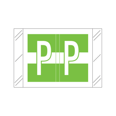 Col'R'Tab 12030 "P" Labels 1" X 1-1/2" Laminated- Roll of 500